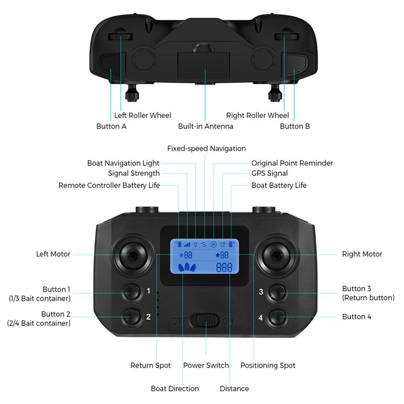 ABKQ-Fishing Bait Boat Remote  - огляд і ціна Fishing Boat Gps