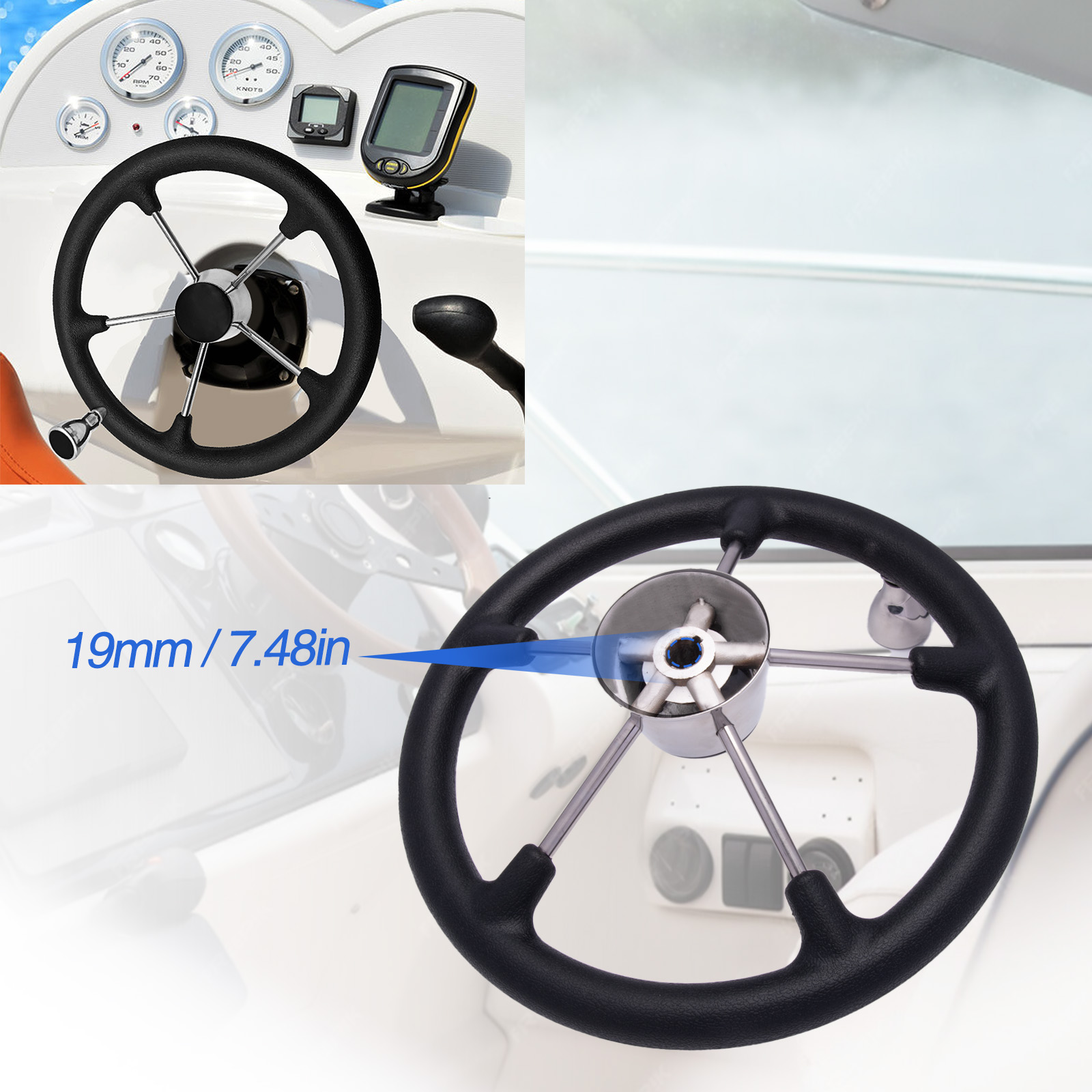 13.5’’ 5-Spoke Stainless Steel - огляд і ціна Fishing Boat Steering Wheel
